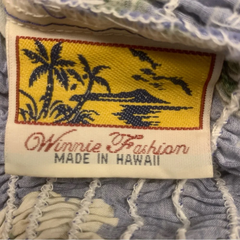 Winnie Fashion Hawaii Orchid Floral Print Blue Aloha Maxi Dress One Size